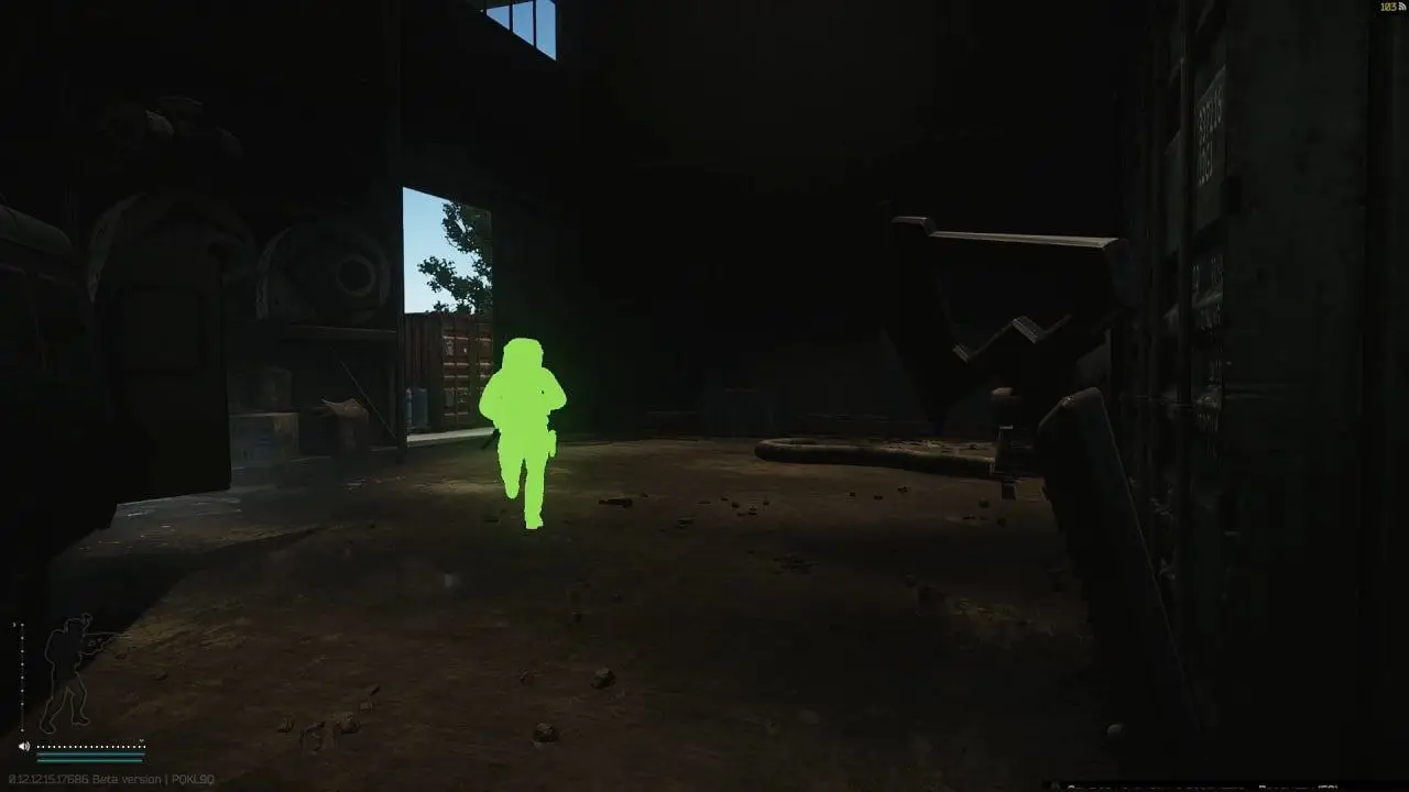 Подсветка видимого противника — зелёный цвет